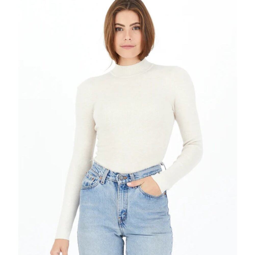 One Grey Day Day Hollie Bodysuit in Oatmeal NWT SIze Small
